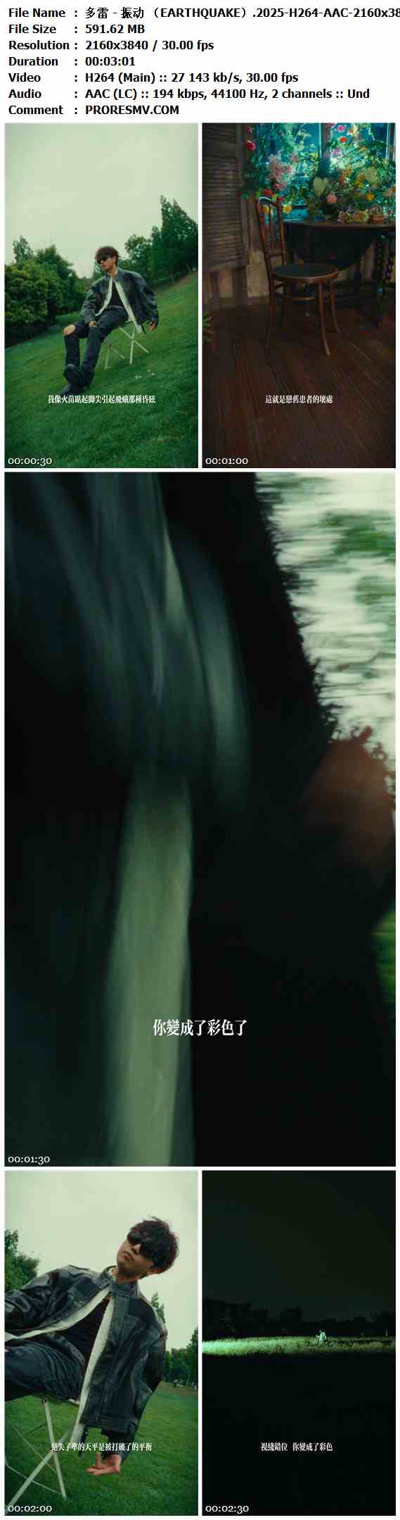 多雷 - 振动 （EARTHQUAKE）.2025-H264-AAC-2160x3840P-30fps-193kbs-591.62MB官方MV_高清MV